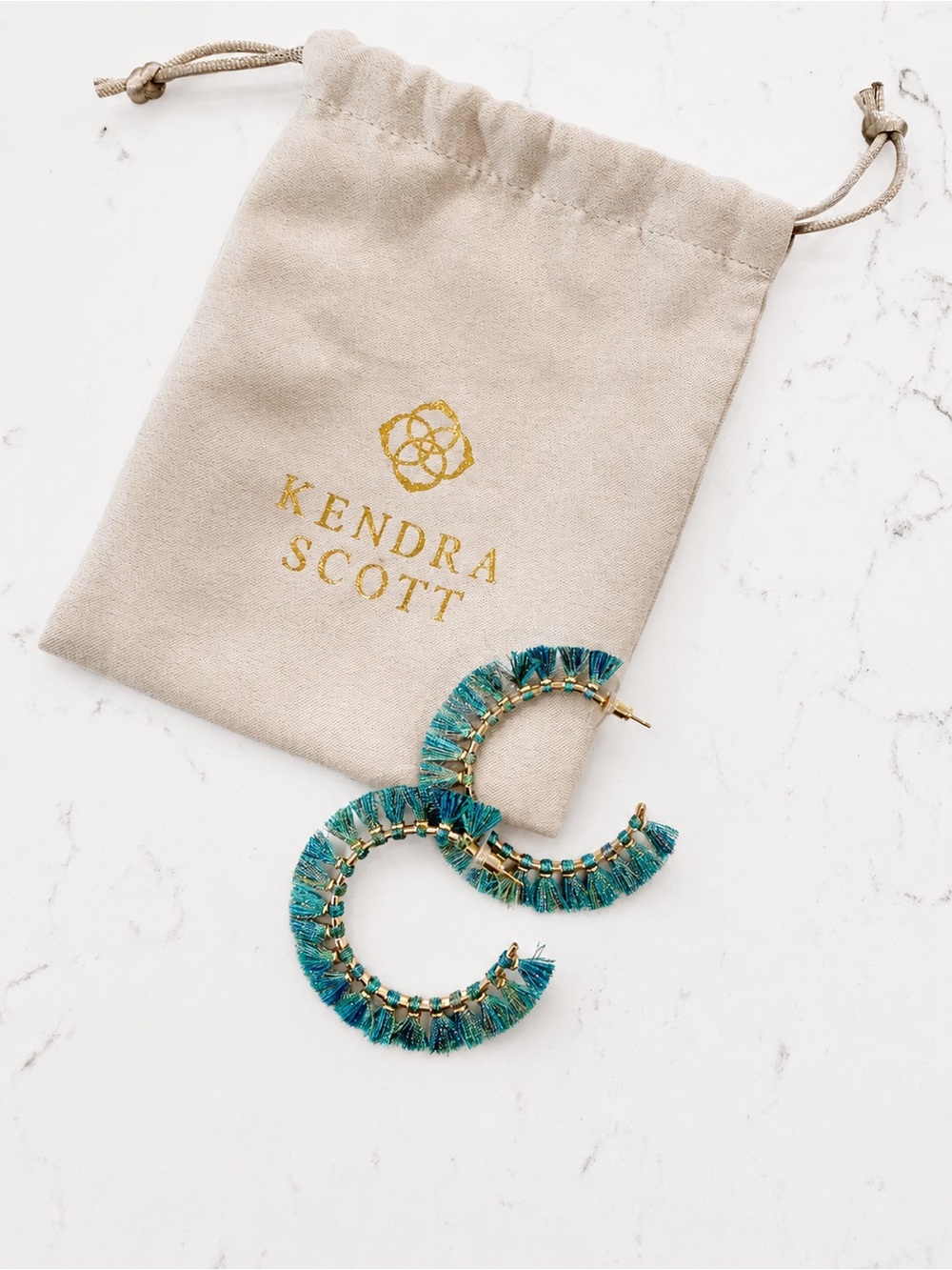 Kendra Scott Evie Gold Hoop Earrings in Turqouise